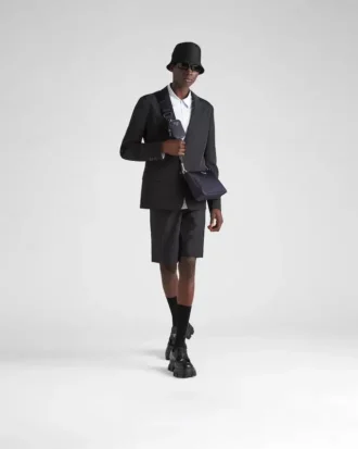 Re-Nylon and Saffiano Leather Shoulder Bag