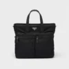 Re-Nylon and Saffiano Leather Tote Bag