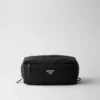 Re-Nylon and Saffiano Leather Travel Pouch