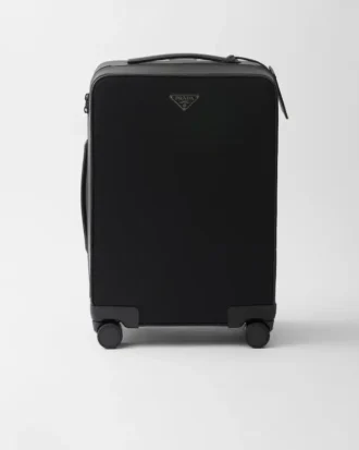 Re-Nylon and Saffiano Leather Trolley