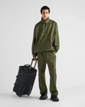 Re-Nylon and Saffiano Leather Trolley