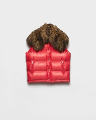 Re-Nylon and Shearling Down Vest