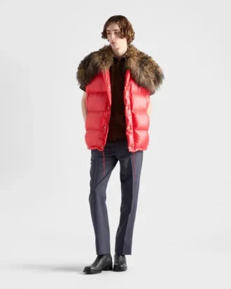 Re-Nylon and Shearling Down Vest