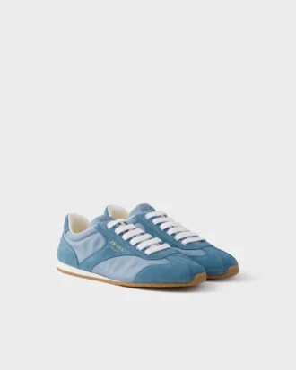 Re-Nylon and Suede Laced Sneakers