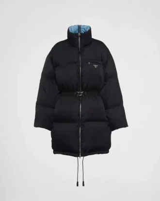 Re-Nylon Gabardine Hooded Down Coat