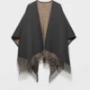 Reversible Wool and Cashmere Poncho