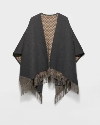 Reversible Wool and Cashmere Poncho