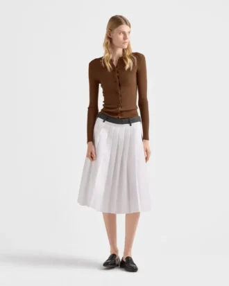 Ribbed Knit Wool Cardigan