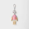Robot Saffiano Leather Key Ring Charm