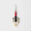 Robot Saffiano Leather Key Ring Charm