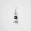 Robot Saffiano Leather Keychain Charm