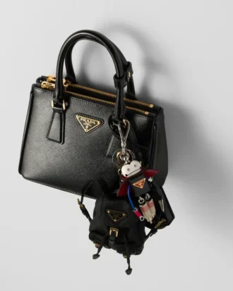 Robot Saffiano Leather Keychain Charm