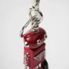 Robot Saffiano Leather Keychain Charm