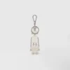 Robot Saffiano Leather Keychain Charm