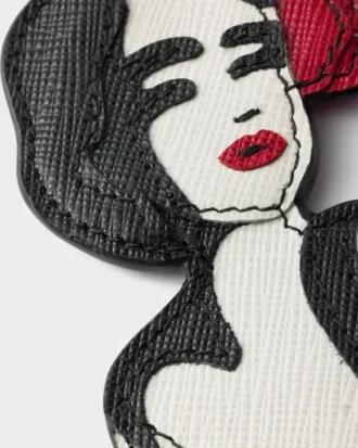 Saffiano and Croco Leather Name Tag