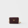 Saffiano Leather Card Holder with Shoulder Strap