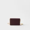Saffiano Leather Card Holder with Shoulder Strap