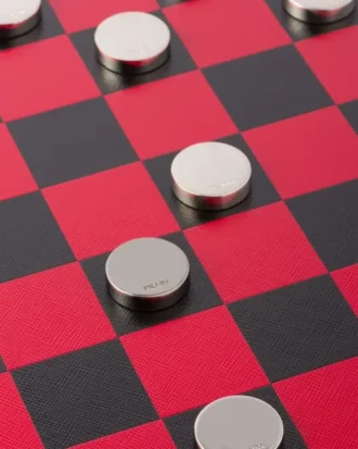 Saffiano Leather Checkers Set