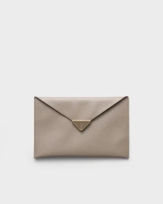 Saffiano Leather Envelope Clutch