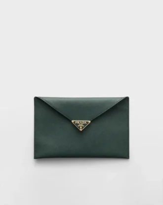 Saffiano Leather Envelope Clutch