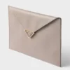 Saffiano Leather Envelope Clutch