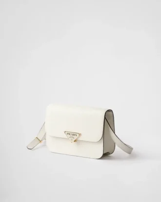 Saffiano Leather Flap Shoulder Bag