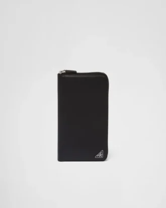 Saffiano Leather Zip Around Wallet