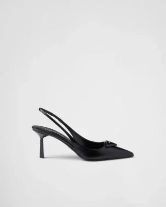 Saffiano Patent Leather Slingback Pumps