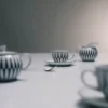 Set of Four Porcelain Espresso Cups – Stripes