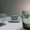 Set of Four Porcelain Espresso Cups – Vienna Green