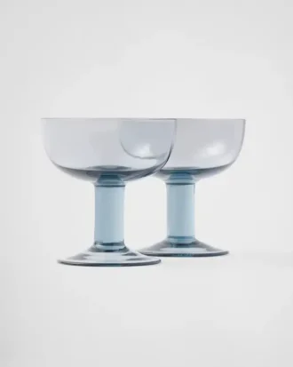 Set of Two Crystal Champagne Coupe Glasses – Plinth