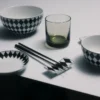 Set of Two Porcelain Soup Bowls – Checkerboard