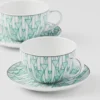 Set of Two Porcelain Cappuccino Cups – Vienna Green