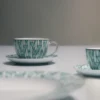 Set of Two Porcelain Cappuccino Cups – Vienna Green
