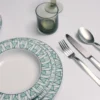 Set of Two Porcelain Dinner Plates – Vienna Green