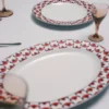 Set of Two Porcelain Dinner Plates – Vienna Red