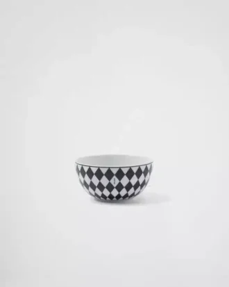 Set of Two Porcelain Rice or Cereal Bowls – Checkerboard