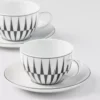 Set of Two Porcelain Tea Cups – Stripes
