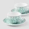 Set of Two Porcelain Tea Cups – Vienna Green