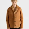 Shearling Caban Jacket