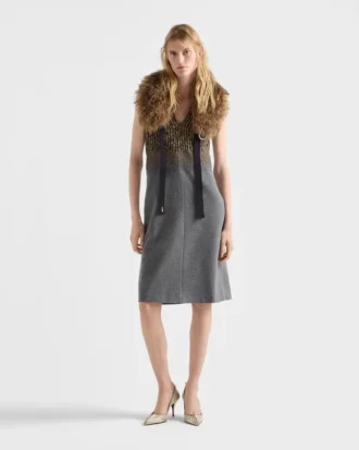 Shetland Wool and Cashmere V-Neck Dress