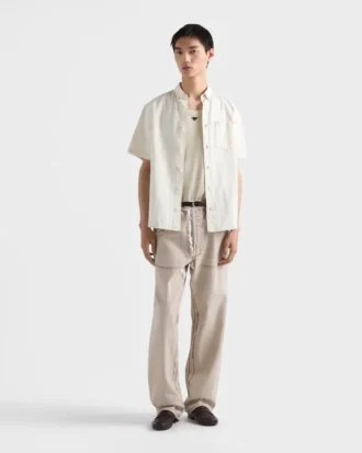 Short-Sleeved Chambray Shirt