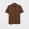 Short-Sleeved Cotton Blend Shirt