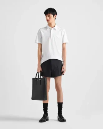 Short-Sleeved Cotton Polo Shirt
