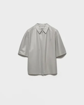 Short-Sleeved Nappa Leather Shirt