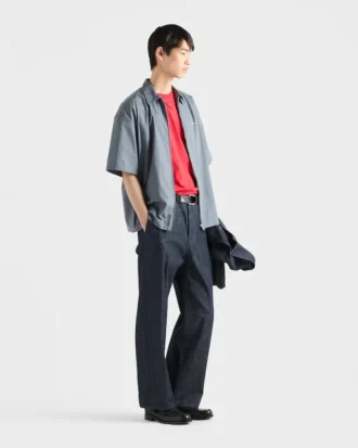 Short-Sleeved Technical Cotton Shirt