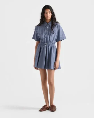 Short-Sleeved Technical Ponga Dress