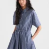 Short-Sleeved Technical Ponga Dress
