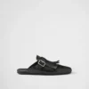 Shuffle Fringed Leather Mules