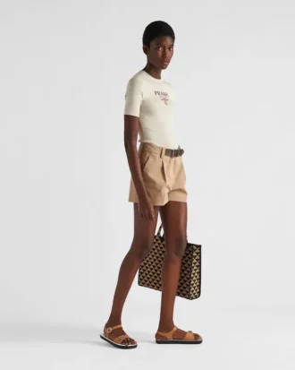 Silk Crew-Neck Sweater with Logo